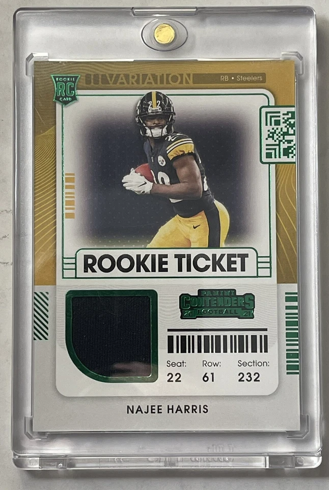 2021 Contenders Najee Harris Rookie Ticket Variation Green Patch #RSV-NHA - Image 1 of 2