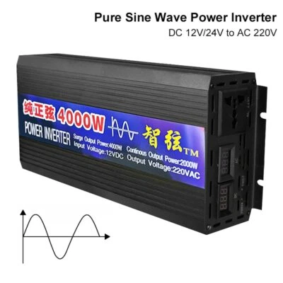 Pure Sine Wave Inverter DC 12V 24V To AC 220V Voltage Converter 2000-3000W 4000W - Image 1 of 4