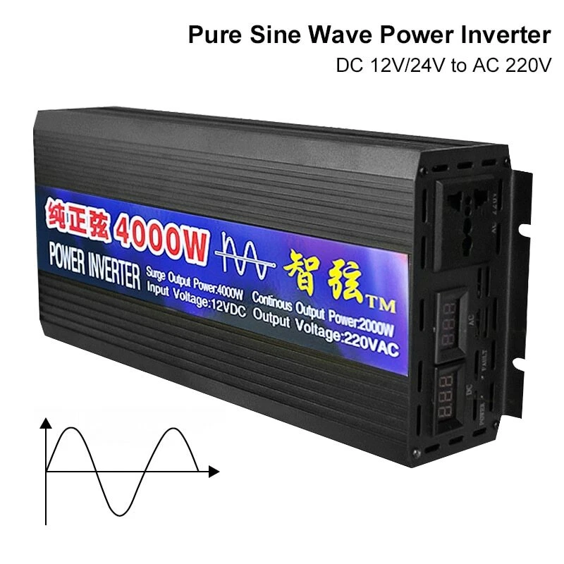 Pure Sine Wave Inverter DC 12V 24V To AC 220V Voltage Converter 2000-3000W 4000W - Image 1 of 4