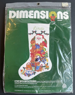 Kit Medias Dimensions A Visit With Santa 8043 Nuevo en Paquete Lana Crewel Navidad Foto 1 de 4