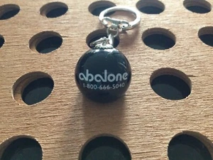 Vintage | "Abalone" | White Print on Black Marble Keychain - Picture 1 of 4