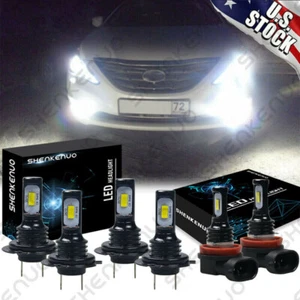 For Hyundai Sonata 2011-2014 - 6x LED Headlight Hi/Lo Beam Fog Light Bulbs 6000K - Picture 1 of 12