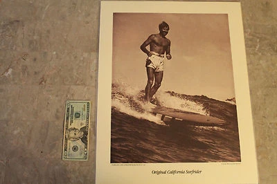 Póster de surf Tom Blake Cove 1947 madera balsa original Doc Ball 16x20 pulgadas de colección Foto 1 de 4