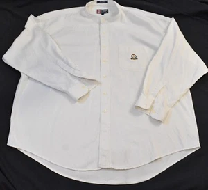 Vintage Chaps Ralph Lauren Postboy Shirt White Band Collar Wedding Logo Men 2XL - Picture 1 of 21