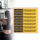 Fitness Equipment Caution Labels Decals Tags for Strength Training Workout