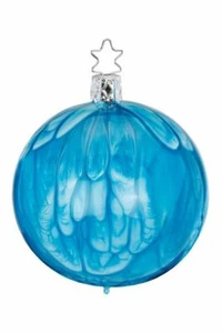 Inge-glas 6cm Ball Blurred Lines Shiny 21162T006 German Glass Christmas Orn - Picture 1 of 2