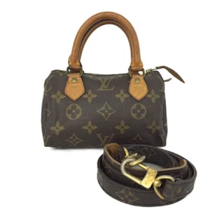 Louis Vuitton Monogram Mini Speedy Hand Bag w/Shoulder Strap Brown/6BD0708 - Picture 1 of 12