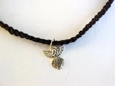 Angel Pendant  Braided Hemp Macrame 20" Necklace Jewelry Gift USA New - Image 1 of 4
