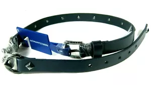 Rebecca Minkoff Hundeclip Nieten Skinny Leder Gürtel marineblau Damen XS - Bild 1 von 5