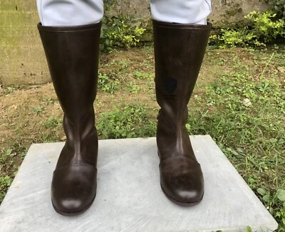 Medieval Long Boots Handmade Knight Brown Leather Long Reenactment & LARP Boots - Image 1 of 4