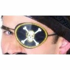 Satin Eyepatch with Skull Party Accessory