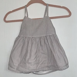 Old Navy Girl Cami Top Size 5t Navy Gingham Open Back - Picture 1 of 3