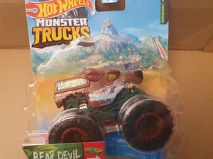 HOT WHEELS MONSTER TRUCKS 1/64 BEAR DEVIL NEW ON CARD - Picture 1 of 2