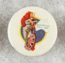 World War One Australia Day 1918 Australian Red Cross Pinback Button Badge
