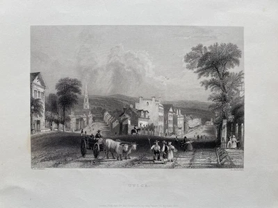 Impresión antigua de 1838; Utica, Mowark Valley, condado de Oneida, Nueva York después de Bartlett Foto 1 de 2