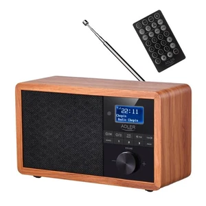 Adler AD1184 Radio DAB+ Bluetooth 5.0 FM/UKW Holzgehäuse Wecker Fernbedienung - Bild 1 von 7