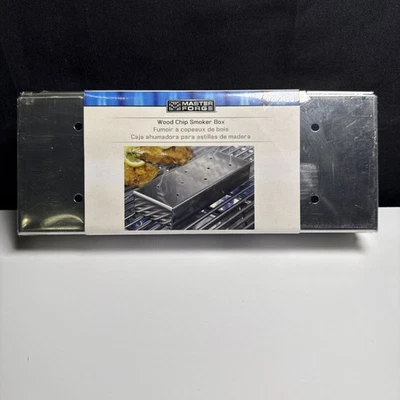 Master Forge Wood Chip Smoker Box Stainless Steel/ Hinged Lid #0269470 NEW (2C3) - Image 1 of 4