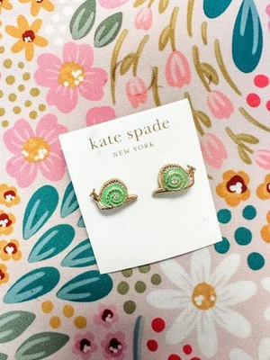 NUEVO CON ETIQUETAS ARETES KATE SPADE VERDE CÉSPED FIESTA CARACOL Foto 1 de 4