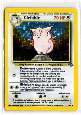 1999 TCG Pokémon #1 Clefable 1/64 Holo Base Set - Image 1 of 4