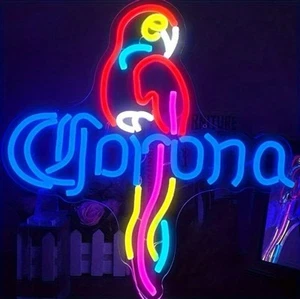 Tropical Bird Alcohol Drink Corona Beer Neon Sign Light Up Sports Bar Mancave - Picture 1 of 3
