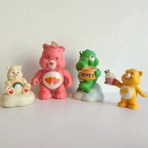 Lotto 4 figurine vintage Care Bear temperamatite miste 2" 3" posabili anni 80 - Foto 1 di 24