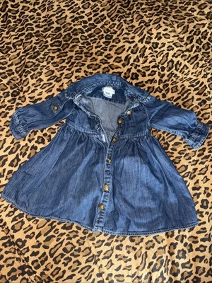 Vestido Ralph Lauren Infantil Niñas 6M Denim Logo Botones Foto 1 de 4
