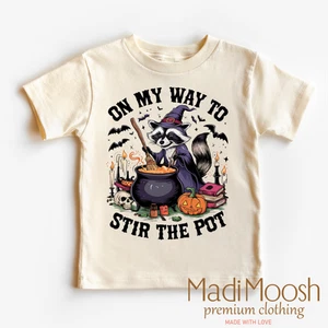 On My Way To Stir The Pot Witch Shirt - Halloween Tee - Picture 1 of 6