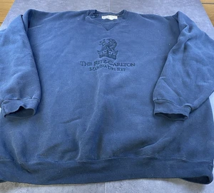VTG Ritz Carlton Marina Del Ray Embroidered Soft Black Heavy Sweatshirt Size XL - Picture 1 of 7