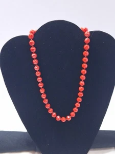 20 Zoll Kunststoff Rot Stein Perlen Halskette - Bild 1 von 3