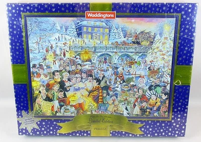 Waddingtons 1000 Pc Ltd Ed  Jigsaw Puzzle Skating At Twilight On Christmas Eve - Image 1 of 3