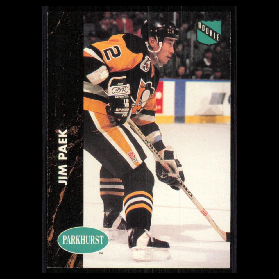Jim Paek Rookie #133 1991 Parkhurst Pittsburgh Penguins Hockey Card NHL NM - Image 1 of 3