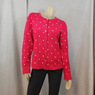 Suéter Top Charter Club Rojo con Lunares Blanco Cuello Redondo Largo Slv Tejido XL XLARGE Foto 1 de 4