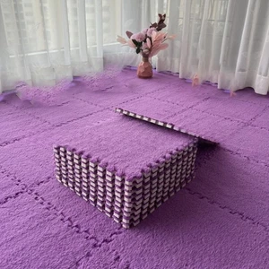 Alfombrilla de espuma de felpa suave azulejos de sierra de calar entrelazados para uso en el hogar - Imagen 1 de 20