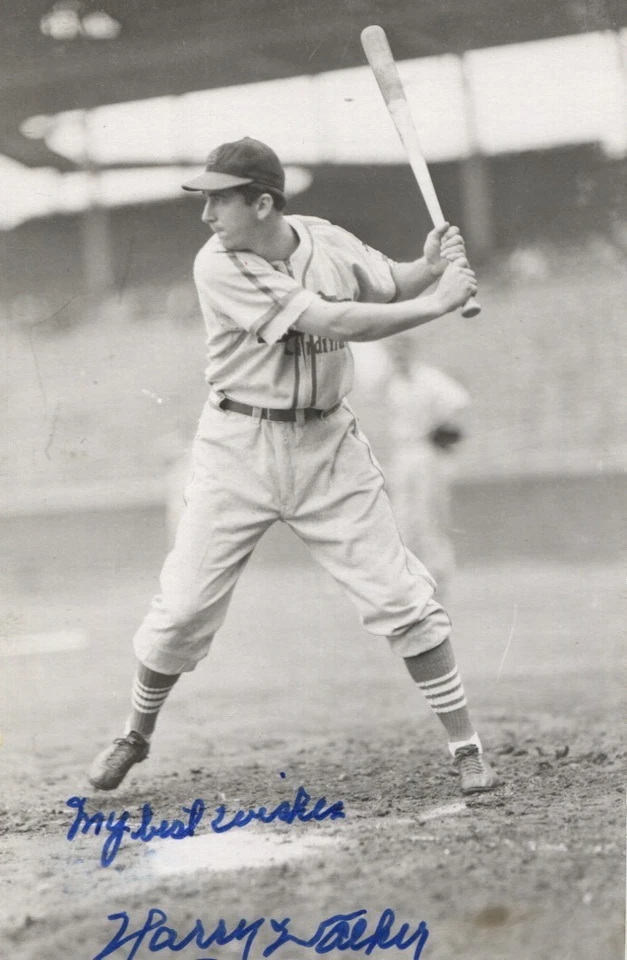 Harry Walker autographed vintage St. Louis Cardinals Rowe postcard size photo - Image 1 of 1