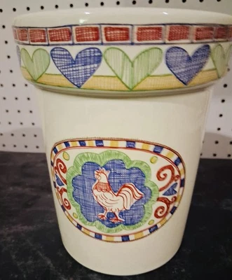 American Quilt Treasure Craft Rooster Farm House Decor Kitchen Utensil Holder - Image 1 of 4