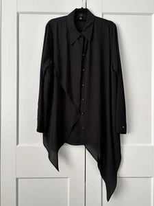 RIVER ISLAND WOMENS LONG BLACK BLOUSE. SIZE 16. NEW WITHOUT TAGS. - Picture 1 of 3