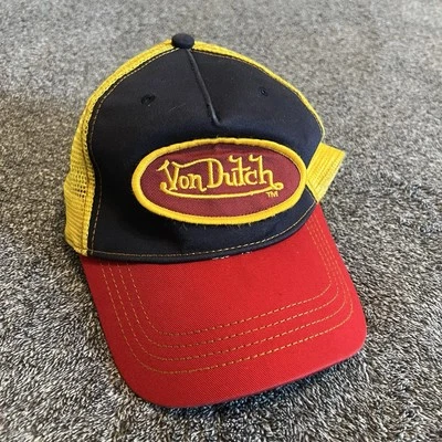 Gorra Von Dutch Patch Trucker malla SnapBack Y2K roja/amarilla/negra Foto 1 de 4