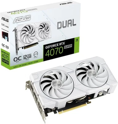 ASUS Dual GeForce RTX 4070 Super EVO White OC Edition 12GB GDDR6X Gaming Gr