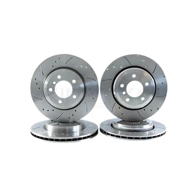 Para Infiniti G37 Perforado Ranurado Frente Discos de Freno Trasero 355mm 350mm - Imagen 1 de 4