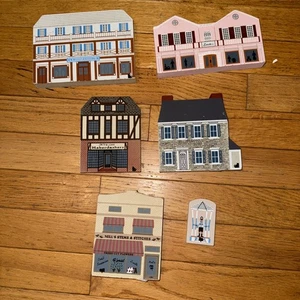 The Cats Meow Lot Of 6 Collectors  1990s Wooden Shelf Sitters 1990-1995 - Picture 1 of 2