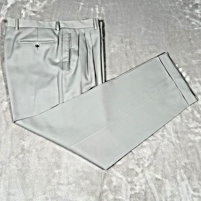 Calça CANALI Current 1934 bege creme 100% lã luxo frente plana - 34 - Imagem 1 de 4