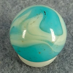 Marbles: ALLEY AGATE COMPANY, Swirl. Blue Sky. 21/32". Mint (9.9). (B1049) - Picture 1 of 7