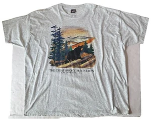 Vtg 90s The Great Smoky Mountains Bear T Shirt Gatlinburg Tennessee Size 3XL USA - Picture 1 of 8