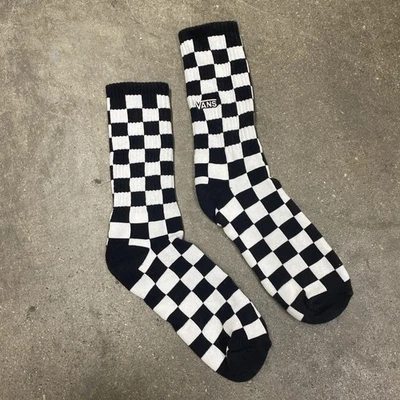 Vans Checkerboard Crew Socks (Black/White) Men's Off The Wall Sock 6.5-9 - Image 1 of 2