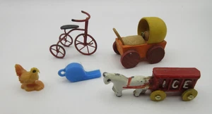 1:12 Vtg Artisan Iron Horse Chick Hand Made Baby Bike Toy Miniature Dollhouse - Picture 1 of 19