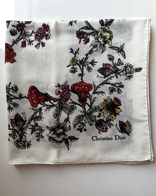 CHRISTIAN DIOR Mujer Bufanda Mantón Cachemira/Seda Floral 133/133cm! Foto 1 de 4