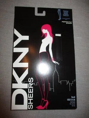 849B9 DKNY 0B730 Perfectamente Transparente 20 Denier Muslo Alto Pequeño Negro Foto 1 de 2