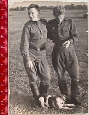1950s Affectionate Couple Men Hugging Handsome Young Guys Soldiers Vintage Photo