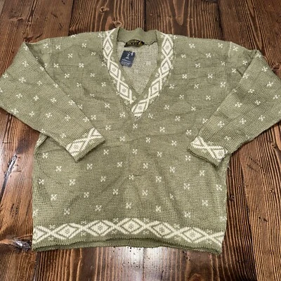 Suéter Nordstrikk Mujer Pequeño Verde Blanco Lana Virgen Fair Isle Noruega Nuevo Foto 1 de 4