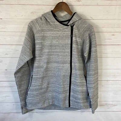 Kyodan Womens Asymmetrical Front Zip Hooded Sweatshirt Large Gray Pockets - Image 1 of 4